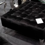 Pufa kwadratowa P02 pikowana CRYSTAL siedzisko puf stolik czarno-srebrna CHROM 90x90x42cm (ERH)