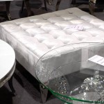 Pufa kwadratowa P02 pikowana CRYSTAL siedzisko puf stolik srebrny CHROM 90x90x42cm (ERH)