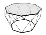 Geometryczny stolik kawowy metalowa rama + szklany blat 74cm T_OY_J 19_653 (ERH)