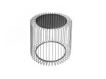 Druciany okrągły stolik kawowy metalowa rama + szklany blat 50cm T_OY_J 19_529 (ERH)
