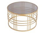 Okrągły złoty stolik kawowy metalowa rama + szklany blat 74cm T_OY_68_640 4L (ERH)