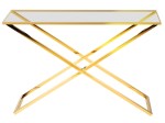 Konsola szklana toaletka na przedpokój do sypialni złota 120x40x80cm GG_10_06 (ERH)