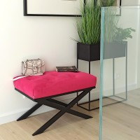 Różowa pikowana ławka od HouseBerry.