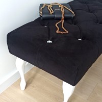 Siedzisko glamour w kolorze czarnym do przedpokoju,