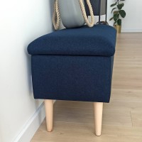 Granatowa skrzynia tapicerowana