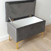 Elegancka szafka na buty z tapicerowanym siedziskiem.