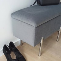 Ławka szara tapicerowana do przedpokoju